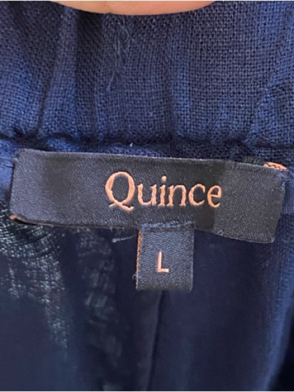 Quince 100% European Linen Wide Leg Pants Deep Navy Pull On Large - Picture 6 of 7